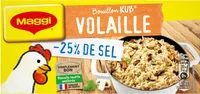 含糖量 MAGGI Bouillon KUB Volaille Réduit en sel de -25% 120g
