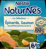Sokerin määrä sisällä NESTLE NATURNES Les Sélections Epinard,Saumon, petites pdt-2x200g-Dès 8 mois