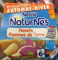 Sokerin määrä sisällä NaturNes Navets, Pommes de terre