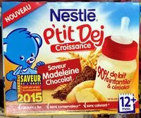 Sucre et nutriments contenus dans P-tit dej