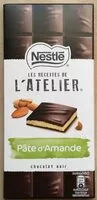 Zuckermenge drin NESTLE L'ATELIER Chocolat Noir et Pâte d'amande