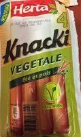 Sokerin määrä sisällä Knacki Végétale Blé, œuf et pois