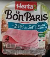 Quantité de sucre dans Le bon Paris -25% de sel
