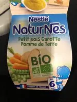 Sokerin määrä sisällä NESTLE NATURNES BIO Petits Pots Bébé Petits Pois Carotte Pomme de Terre 2x130g -Dès 6 mois
