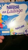 Quantité de sucre dans NESTLE P'TIT LAITAGE Saveur Nature 4 x 100g