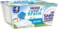 入っている砂糖の量 NESTLE P'TIT BRASSE Nature sans sucre ajouté 4 x 100g