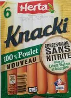 İçindeki şeker miktarı KNACKI POULET conservation sans nitrite