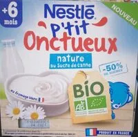 Quantité de sucre dans NESTLE P'TIT ONCTUEUX BIO Nature au Sucre de Canne 4x90g