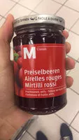Amount of sugar in Preiselbeeren