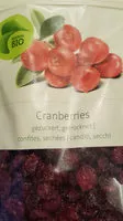 入っている砂糖の量 Cranberries confites, séchées