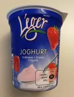 Sokerin määrä sisällä Léger Joghurt Erdbeer Fraise Fragola