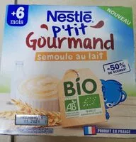 Quantité de sucre dans NESTLÉ P'TIT GOURMAND Semoule au Lait BIO 4x90g