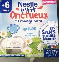 Quantité de sucre dans NESTLÉ P'TIT ONCTUEUX Nature au Fromage Blanc - 4 x 90g - Dès 6 mois