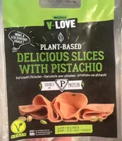 Suhkru kogus sees Plant based delicious slices with pistachio