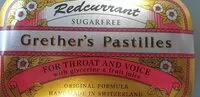 Sucre et nutriments contenus dans Grether s pastilles