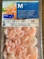 चीनी की मात्रा Crevettes nordiques cuites