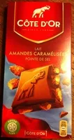 Sokerin määrä sisällä Chocolat au lait extra-fin aux amandes caramélisées salées