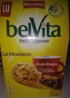 चीनी की मात्रा Belvita Petit déjeuner Le moelleux aux fruits rouges