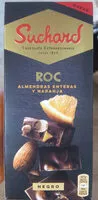 चीनी की मात्रा Roc, chocolate negro con almendras enteras y naranja