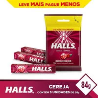 含糖量 Bala Cereja Halls Pacote 84g 3 Unidades Leve Mais Pague Menos