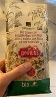 Suhkru kogus sees Müesli suisse aux fruits et aux baies bio