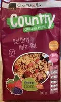 İçindeki şeker miktarı Country crunchy müesli - Red berry Hafer/Oat