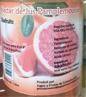 Sokerin määrä sisällä Nectar de pamplemousse