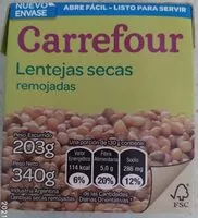 Amount of sugar in Lentejas secas remojadas