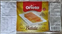 Sucre et nutriments contenus dans Orieta