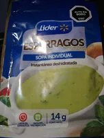 Quantité de sucre dans Espárragos sopa individual