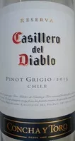 Suhkur ja toitained sees Casillero del diablo