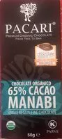 चीनी की मात्रा Chocolate organico 65% cacao manabi