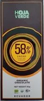 Cantidad de azúcar en Chocolate 58% cacao fino de aroma