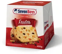 Sokerin määrä sisällä Panettone Com Frutas Cristalizadas E Uvas Passas Seven Boys Caixa 400g
