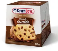 Sokerin määrä sisällä Panettone Com Gotas De Chocolate Seven Boys Caixa 400g