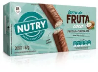Amount of sugar in Pack Barra De Frutas Coco Cobertura Chocolate Nutry Caixa 57g 3 Unidades