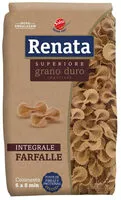 Suhkru kogus sees Macarrão De Sêmola De Trigo Grano Duro Integral Farfalle Renata Superiore Pacote 500g