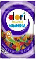 Zuckermenge drin Bala De Gelatina Sortidos De Frutas Minhoca Dori Pacote 60g
