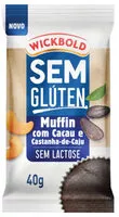 Количество сахара в Muffin Cacau E Castanha De Caju Sem Glúten Zero Lactose Wickbold Pacote 40g