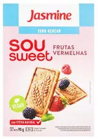 चीनी की मात्रा Biscoito Vegano Frutas Vermelhas Zero Açúcar Jasmine Sou Sweet Caixa 75g