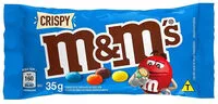 Suhkru kogus sees Confeito De Chocolate Ao Leite M Ms Crispy Pacote 35g