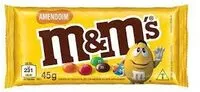 Suhkru kogus sees Confeito De Chocolate Ao Leite Com Amendoim M Ms Pacote 45g