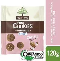 Zuckermenge drin Biscoito Vegano Integral Orgânico Cacau Coco Light Mãe Terra Mini Cookies Pacote 120g