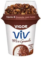 Suhkru kogus sees Iogurte Integral Com Granola E Cacau Vigor Viv Mix Copo 140g