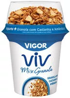 Suhkru kogus sees Iogurte Integral Com Granola, Castanha E Amêndoa Vigor Viv Mix Copo 140g