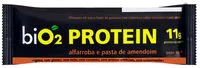 Количество сахара в Barra De Proteína Vegana Alfarroba E Pasta De Amendoim Cobertura Chocolate Meio Amargo Bio2 Protein Pacote 45g