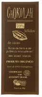 Suhkru kogus sees Chocolate Amargo 70 Cacau Orgânico Zero Lactose Chokolah Caixa 80g 2 Unidades