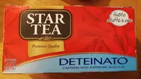 Suhkru kogus sees Star Tea Classico Deteinato 25 Filtri