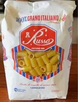 入っている砂糖の量 Canneroni pasta di semola di grano duro