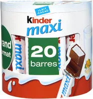 入っている砂糖の量 Kinder maxi barre chocolat au lait avec fourrage au lait 20 barres